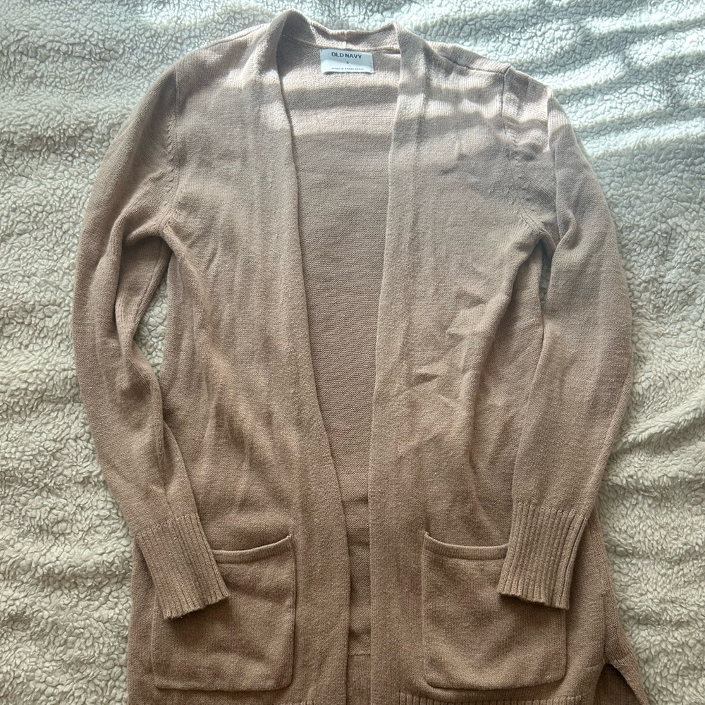 Old Navy Small Long Tan Cardigan